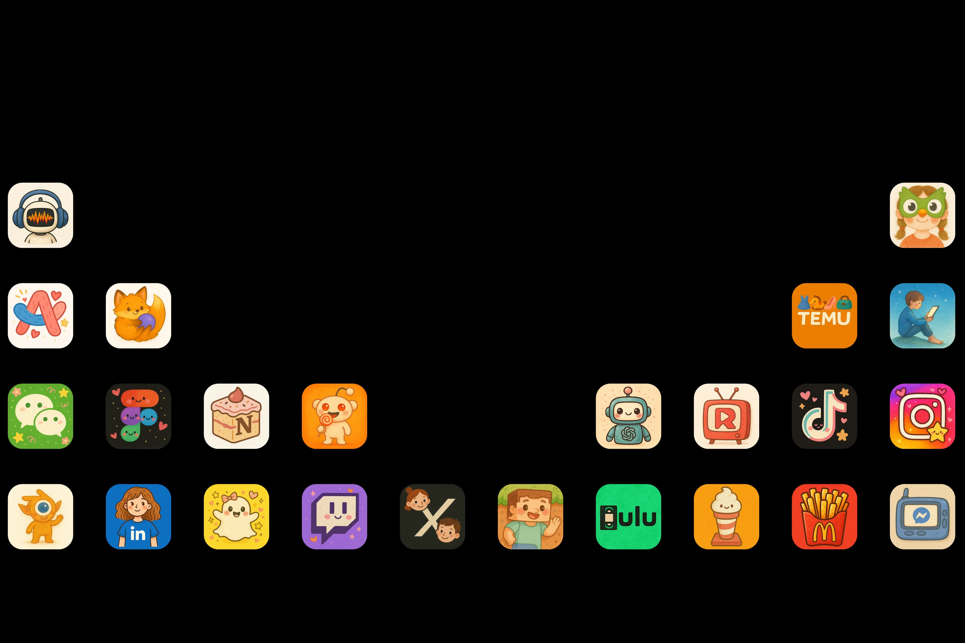 Hand-drawn Mac Icons Collection
